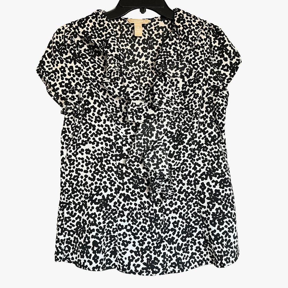 Banana Republic • floral-print‎ ruffle cap-sleeve blouse